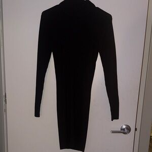 Backless Black Long Sleeve Dress